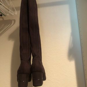 Dark brown over the knee Alfani boots low heel